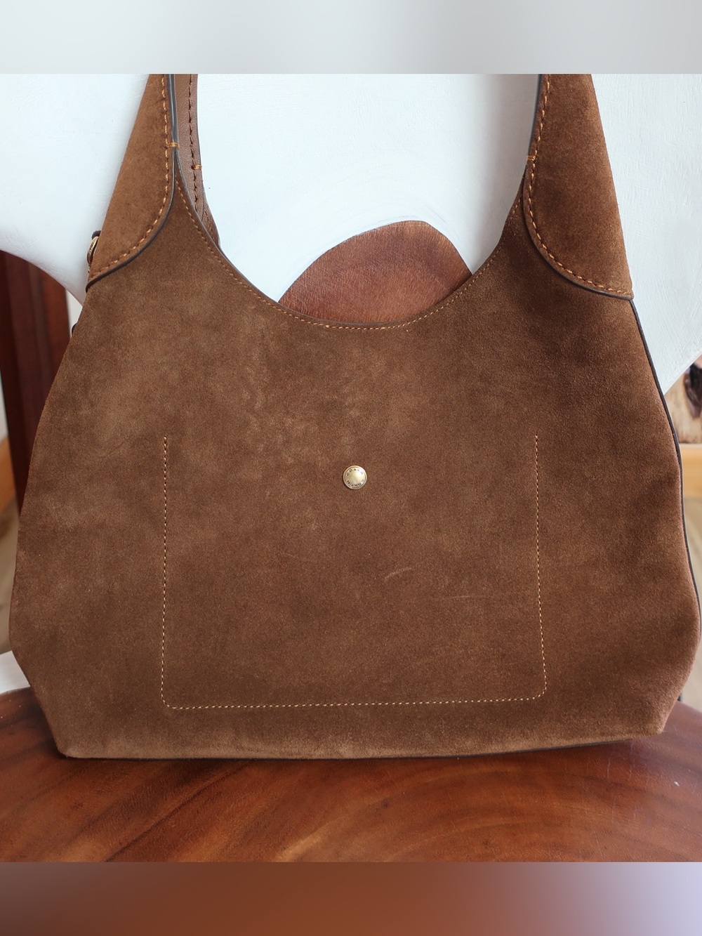 Coach Brooklyn 28 in Warm Brown Suede - Picture 13 of 14